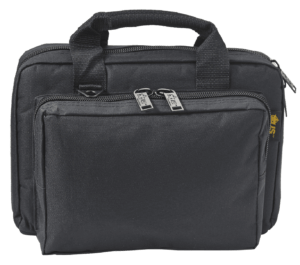 US PeaceKeeper P21108 Attache Case Water Resistant Black 600D Polyester with Interior Gun Pocket 5 Pistol Mag Space & Brushed Tricot Lining 13.50″ L x 9″ H Exterior Dimensions