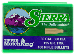 Sierra 7725 Tipped MatchKing 30 Caliber .308 125 GR Tipped MatchKing 100 Box