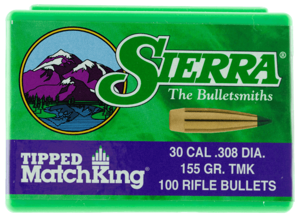 Sierra 7755 Tipped MatchKing 30 Caliber .308 155 GR Tipped MatchKing 100 Box