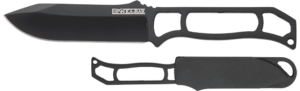 Ka-Bar BK3 Becker Tac Tool 7″ Fixed Chisel w/Wire Cutter Part Serrated Black 1095 Cro-Van Blade Black Ultramid Handle Includes Sheath