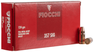 Fiocchi 357SIGAP Range Dynamics Pistol 357 Sig 124 gr Full Metal Jacket (FMJ) 50rd Box