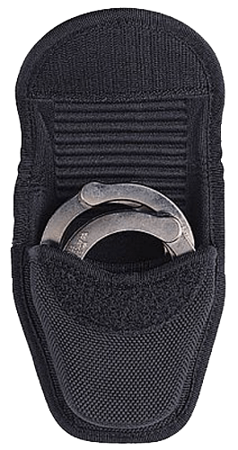 Bianchi 17390 7300 Covered Handcuff Case Standard Linked Handcuffs Accumold Black Basketweave 2.25 Hook & Loop”