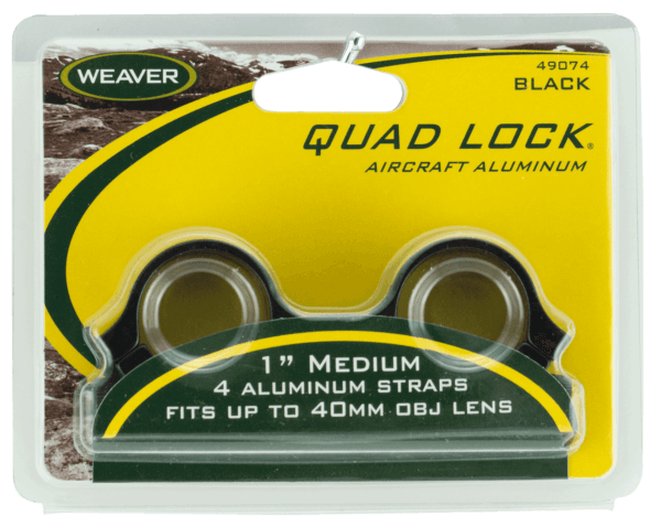 Weaver Mounts 49074 Quad Lock Quick Detach 1″ Medium Black