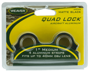 Weaver Mounts 49049 Quad Lock 1″ Extra High Matte Black Aluminum