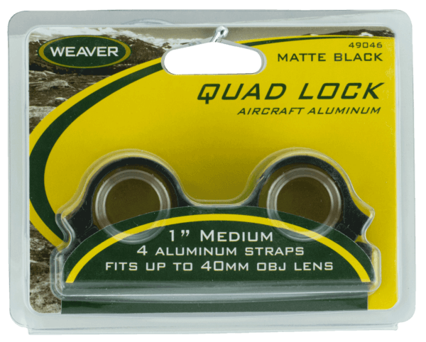 Weaver Mounts 49046 Quad Lock Quick Detach 1″ Medium Black Matte