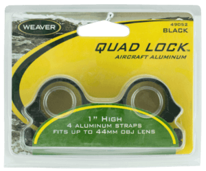 Weaver Mounts 49047 Quad Lock Quick Detach 1″ High Black Matte