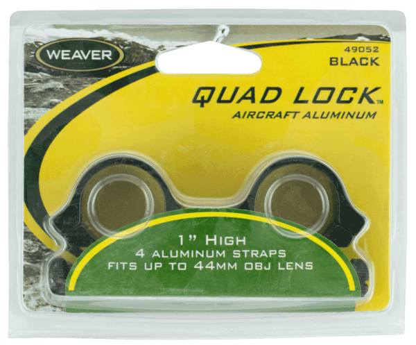 Weaver Mounts 49052 Quad Lock Quick Detach 1″ High Black