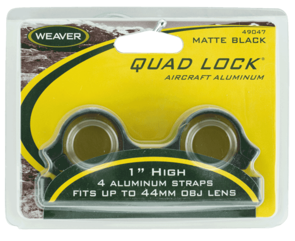 Weaver Mounts 49047 Quad Lock 1″ High Quick Detach Matte Black Aluminum