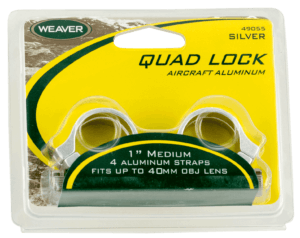Weaver Mounts 49055 Quad Lock 1″ Medium Quick Detach Silver Aluminum