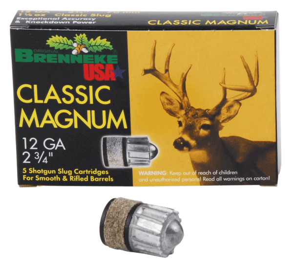 Brenneke SL122CLM Classic Magnum 12 Gauge 2.75″ 1 1/8 oz Slug Shot 5rd Box