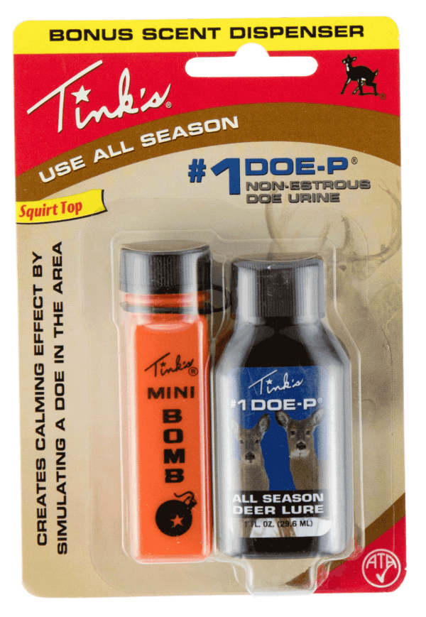 Tinks W6249 #1 Doe-P w/Mini Bomb Deer Attractant Doe Urine Scent 1oz Bottle