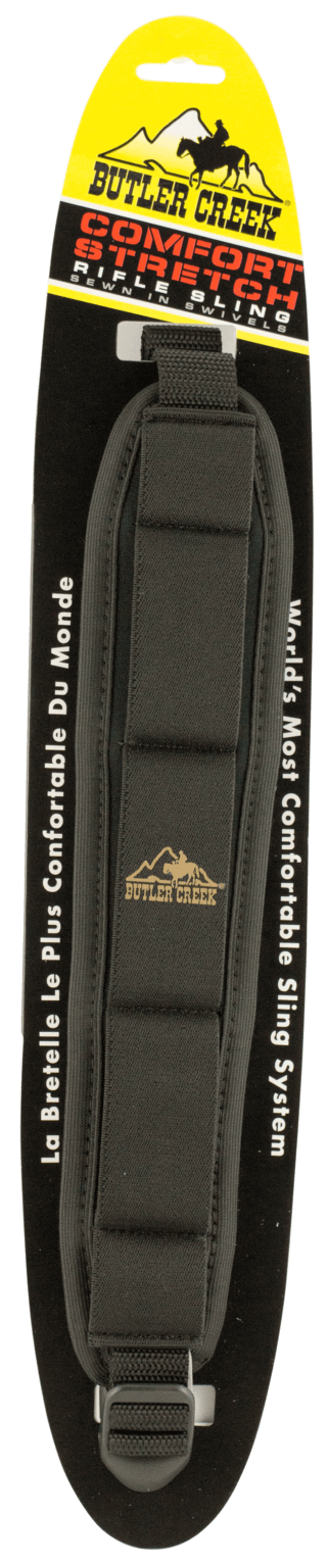 Butler Creek 81013 Comfort Stretch Sling made of Black Neoprene with Non-Slip Grippers Adjustable Design & QD Swivels for Rifles