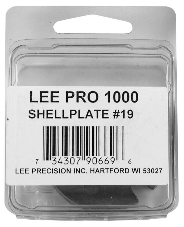 Lee 90669 Pro 1000 Pro Shell Plate 1 40 S&W/10mm/9mm/38 Sup/38 Auto/41 AE #19