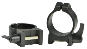 Warne 204LM Maxima Vertical Ring Set Quick Detach For MSR AR10/AR15 Maxima/Weaver/Picatinny Ultra High 1″ Tube Matte Black Steel