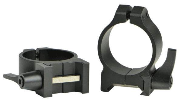 Warne 213LM Maxima Vertical Ring Set Quick Detach For Rifle Maxima/Weaver/Picatinny Low 30mm Tube Matte Black Steel
