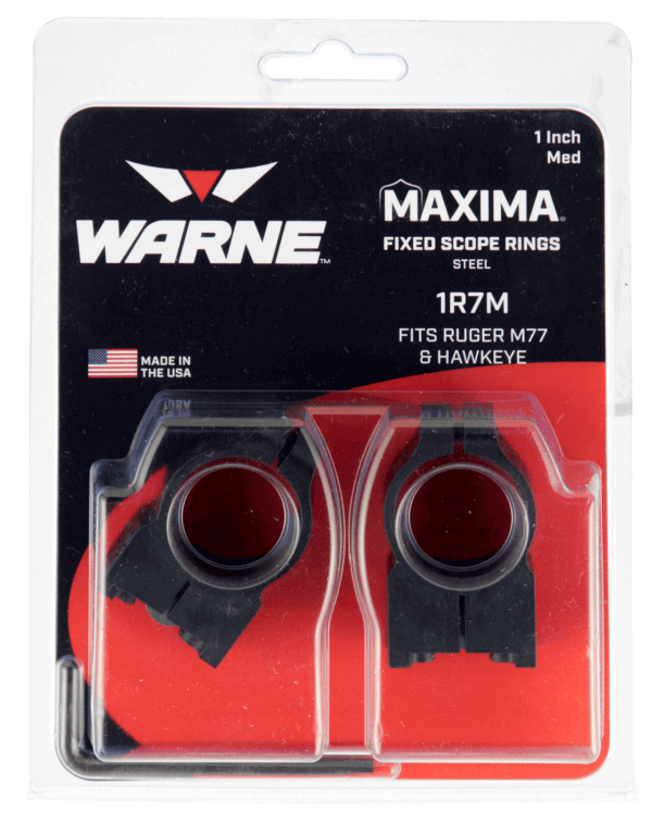 Warne 1BM Maxima Scope Ring Set Fixed For Rifle CZ 550/557 Dovetail Medium 1″ Tube Matte Black Steel