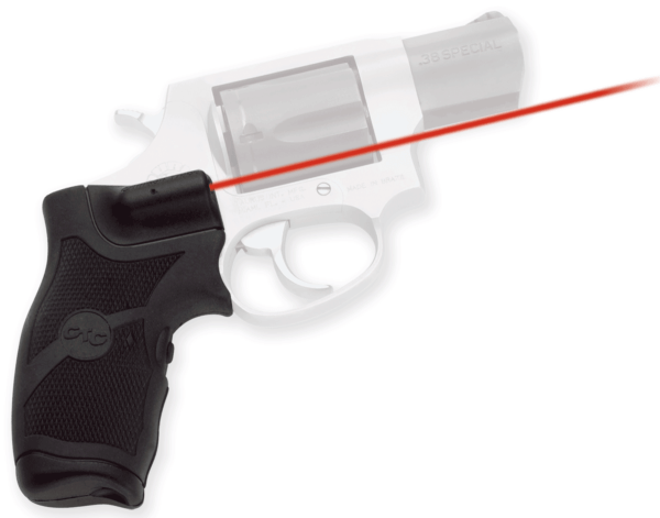 Crimson Trace LG385 Lasergrips 5mW Red Laser with 633nM Wavelength & 50 ft Range Black Rubber Material for Taurus Small Frame Revolver