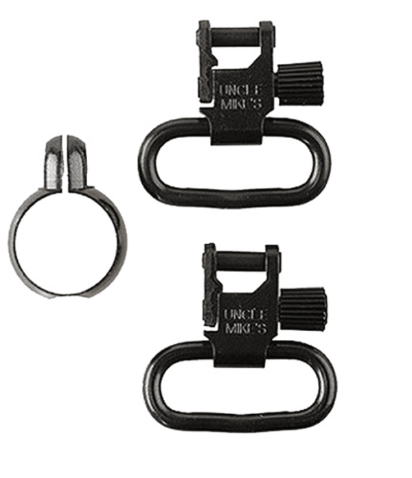 Uncle Mike’s 13312 Full Band Swivel Set made of Steel with Blued Finish 1.25″ Loop Size Quick Detach 115 CF Style for Lever Action Winchester & Marlin