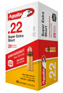 Aguila 1B222110 Standard 22 Short 29 gr Copper-Plated Solid Point 50rd Box
