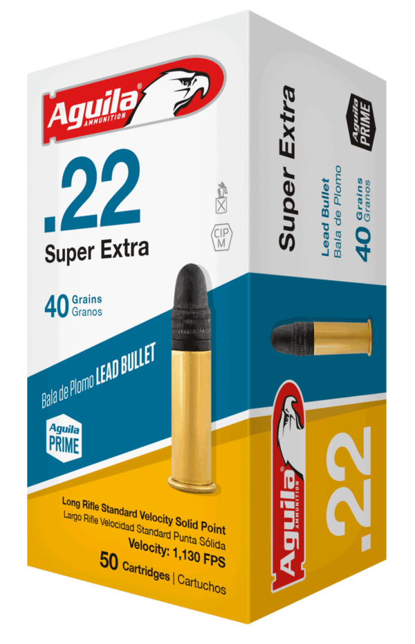 Aguila 1B220332 Super Extra Rimfire 22 LR 40 gr Lead Solid Point 50rd Box