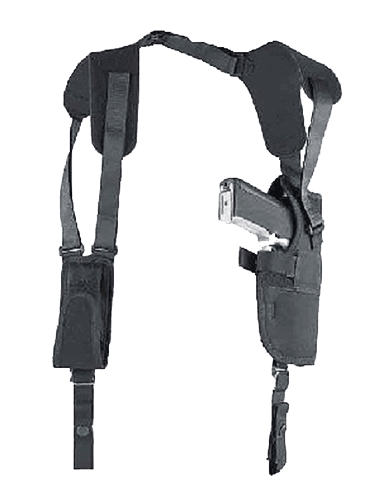 Uncle Mike’s 75011 Pro-Pak Vertical Shoulder Holster Shoulder Size 01 Black Nylon Harness Fits Medium Autos Fits 3-4″ Barrel Right Hand