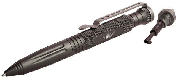 Uzi Accessories UZITACPEN6GM Tactical Pen Glassbreaker Tactical Pen Glassbreaker with Cuff Key Gun Metal