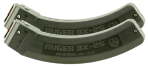 Ruger 90548 OEM Value Pack Black BX-25 Detachable 25rd for 22 LR Ruger 10/22, SR, 77, Charger 2 Per Pack