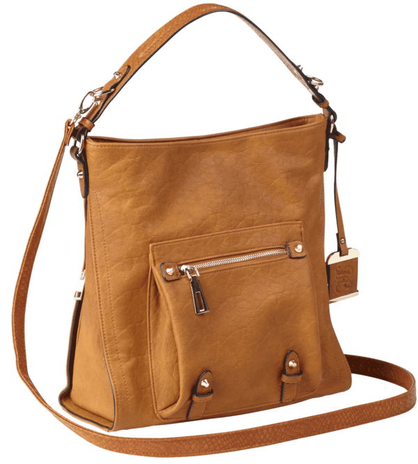 Bulldog BDP054 Hobo Anna Conceal Carry Purse For Small Pistols & Revolvers Cognac Leather Includes Color Matched Holster