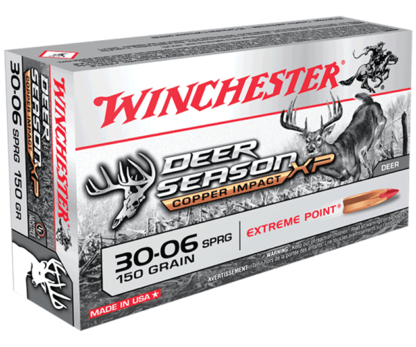 Winchester Ammo X3006CLF Copper Impact 30-06 Springfield 150 gr Copper Extreme Point Lead-Free 20rd Box