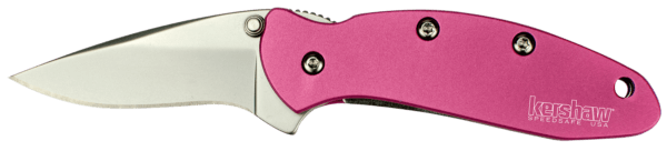 Kershaw 1600PINK Chive 1.90″ Folding Drop Point Plain Bead Blasted 420HC SS Blade Pink Anodized Aluminum Handle Includes Pocket Clip