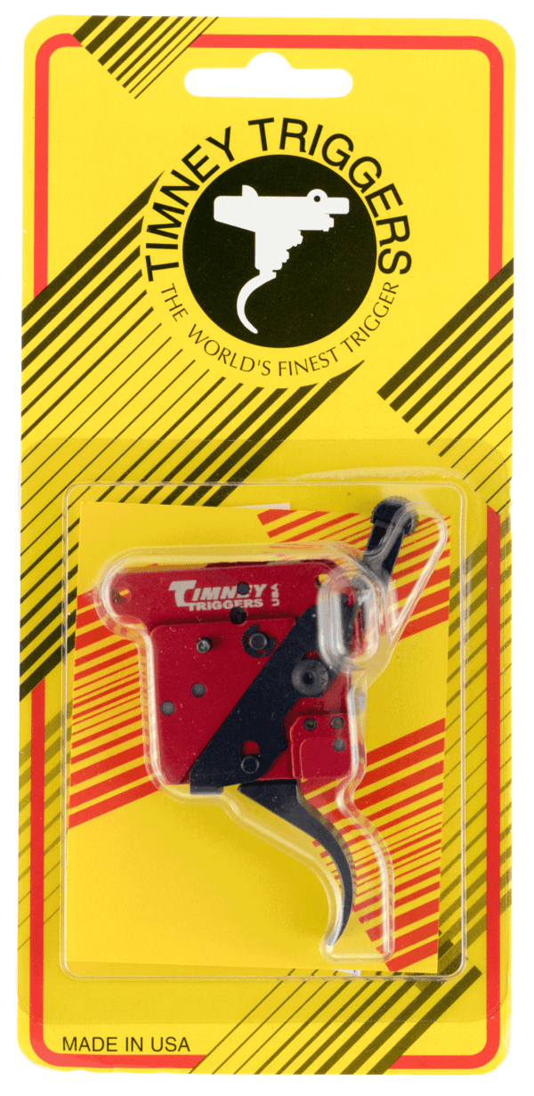 Timney Triggers 533 2-Stage Two-Stage Curved Trigger with 1-1.50 lbs Draw Weight & Black/Red Finish for Remington 700 Right