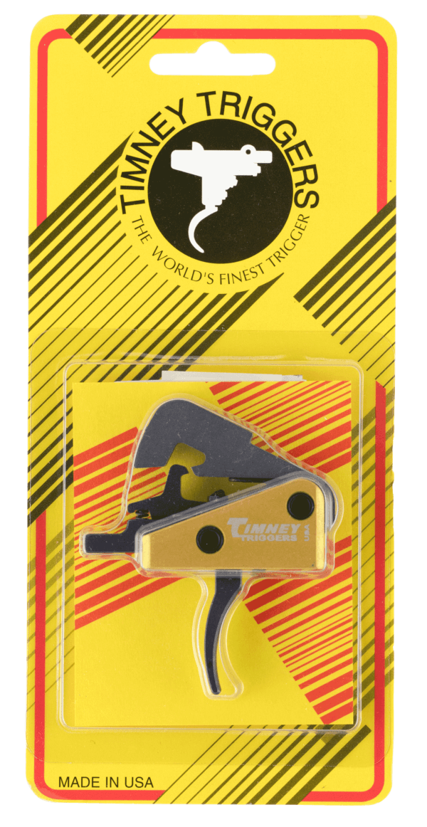 Timney Triggers 681ST PCC Trigger Single-Stage Straight Trigger with 2.50-3 lbs Draw Weight & Black/Gold Finish for AR-Platform