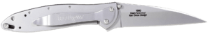 Kershaw 1660CF Leek 3″ Folding Drop Point Plain Stonewashed CPM 154 SS Blade Black Carbon Fiber Handle Includes Pocket Clip