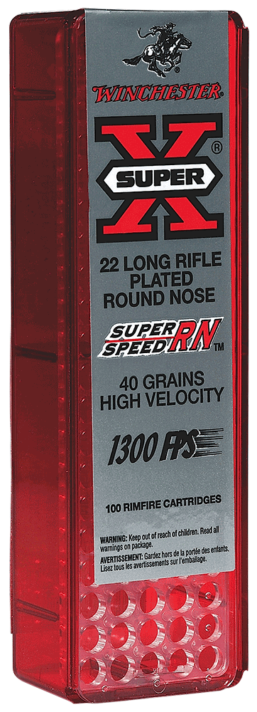Winchester Ammo X22LRSS1 Super X 22 LR 40 gr Super Speed Round Nose Copper Plated 100rd Box