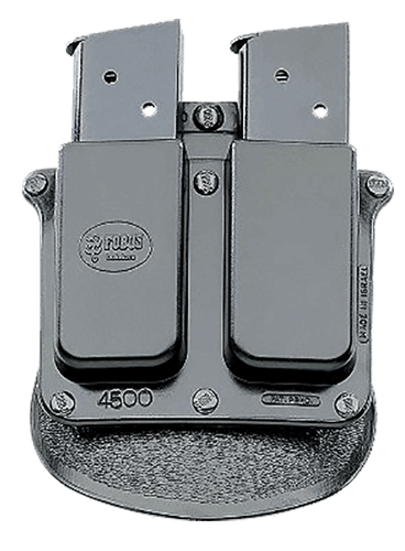 Fobus 4500NDP Double Mag Pouch Black Polymer Paddle Compatible w/ Single Stack Compatible w/ 1911