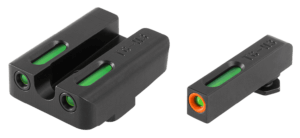 TruGlo TG13GL2PC TFX Pro Black | Green Tritium & Fiber Optic Orange Outline Front Sight Green Tritium & Fiber Optic Rear Sight