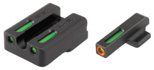 TruGlo TG13KA1PC TFX Pro Black | Green Tritium & Fiber Optic Orange Outline Front Sight Green Tritium & Fiber Optic Rear Sight