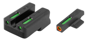 TruGlo TG13RS2PC TFX Pro Black | Green Tritium & Fiber Optic Orange Outline Front Sight Green Tritium & Fiber Optic Rear Sight