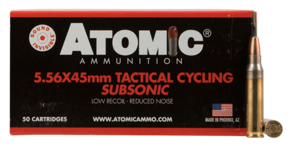 Atomic Ammunition 00408 Rifle Subsonic 5.56x45mm NATO 112 gr Soft Point Round Nose (SPRN) 50rd Box