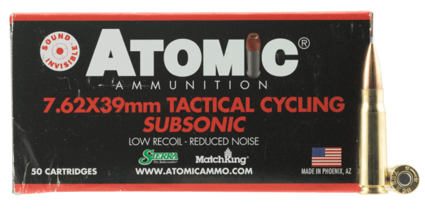 Atomic 00474 Rifle Subsonic 7.62x39mm 220 gr Hollow Point Boat Tail (HPBT) 50rd Box