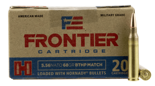 Frontier Cartridge FR310 Military Grade Centerfire Rifle 5.56x45mm NATO 68 gr Hollow Point Boat-Tail Match (HPBTM) 20rd Box