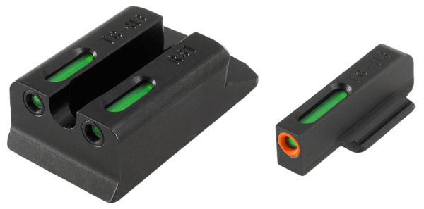 TruGlo TG13RS1PC TFX Pro Black | Green Tritium & Fiber Optic Orange Outline Front Sight Green Tritium & Fiber Optic Rear Sight