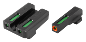 TruGlo TG13SG1PC TFX Pro Black | Green Tritium & Fiber Optic Orange Outline Front Sight Green Tritium & Fiber Optic Rear Sight