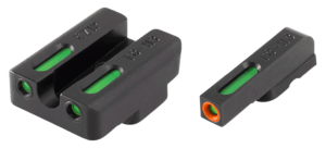 TruGlo TG13TA2PC TFX Pro Black | Green Tritium & Fiber Optic Orange Outline Front Sight Green Tritium & Fiber Optic Rear Sight