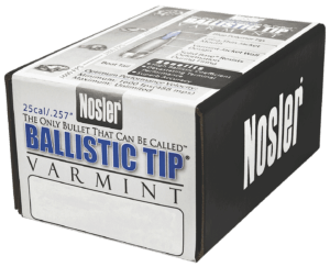 Nosler 43004 Ballistic Tip Varmint 25 Caliber .257 85 GR Spitzer Point 100 Box