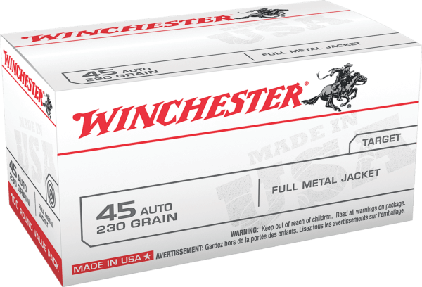 Winchester Ammo USA45AVP USA Target 45 ACP 230 gr Full Metal Jacket (FMJ) 100rd Box
