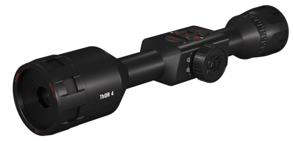 ATN TIWST4381A Thor 4 384 Thermal Rifle Scope Black Anodized 1.25-5x Multi Reticle 384×288 60Hz Resolution Features Rangefinder