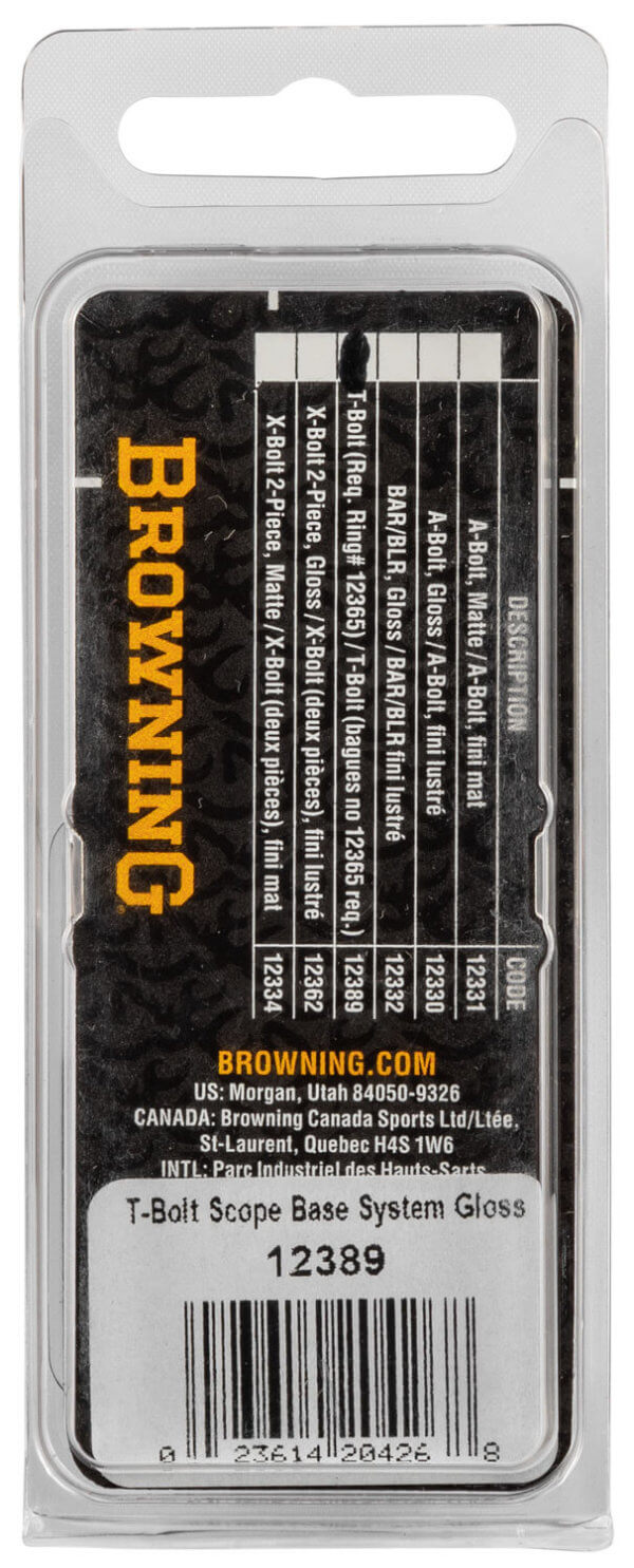 Browning 12389 T-Bolt Browning Style Two-Piece Scope Base Scope Base Matte Black