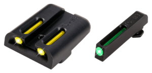 TruGlo TG131GT1Y TFO Black | Green Tritium & Fiber Optic Front Sight Yellow Tritium & Fiber Optic Rear Sight