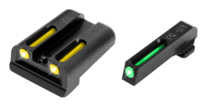 TruGlo TG131XTY TFO  Black | Green Tritium & Fiber Optic Front Sight Yellow Tritium & Fiber Optic Rear Sight